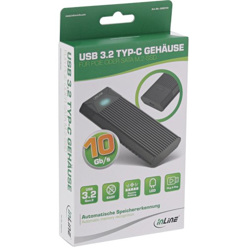 InLine USB3.2 Gen 2 Type C to M.2 SSD